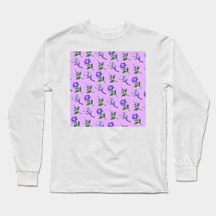 Sumeru Flowers Print (Purple) Long Sleeve T-Shirt